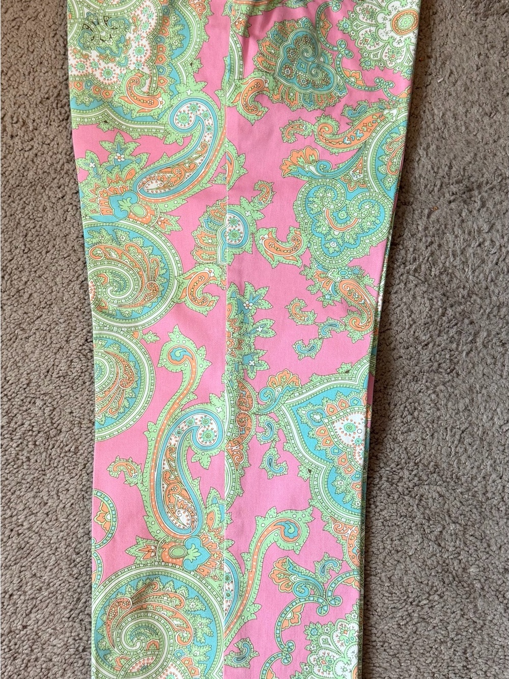 Lauren Ralph Lauren Pink Paisley Leggings with Mint and Coral Accents